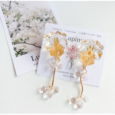 サージカルステンレス金属アレルギー対応ピアス・クリアゴールドカラー