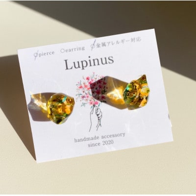 サージカルステンレス金属アレルギー対応ピアス・グリーンカラー