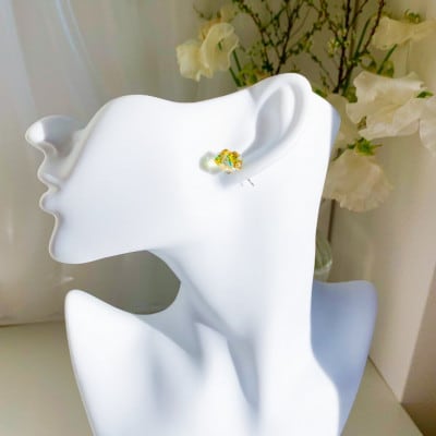 サージカルステンレス金属アレルギー対応ピアス・グリーンカラー