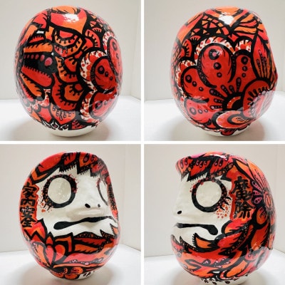 世界にひとつだけの手づくりだるま(縦約9cm×横約7cm)