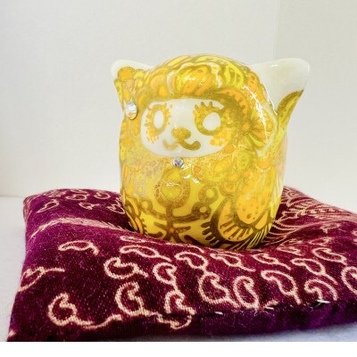世界にひとつだけの手づくり猫だるまセット(猫耳付きだるま・座布団・布袋)
