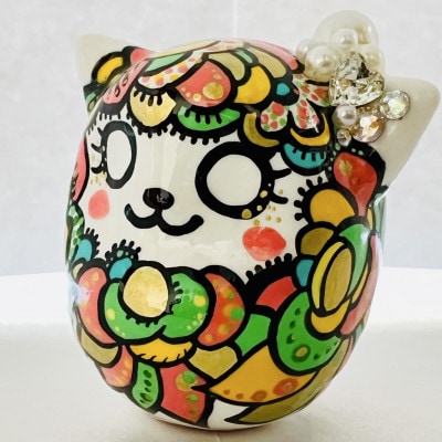 世界にひとつだけの手づくり猫だるまセット(猫耳付きだるま・座布団・布袋)