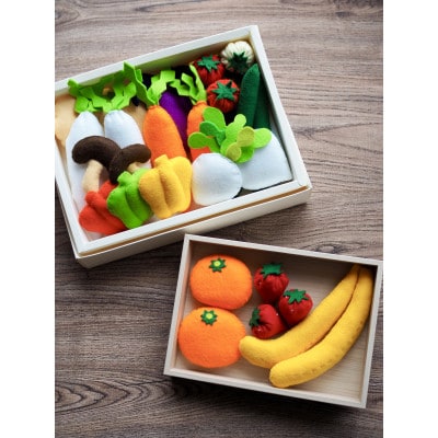 お野菜とくだものいっぱい!やおやさんごっこフェルトおもちゃ(13種・29個)