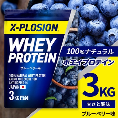 【ブルーベリー味】WPC 100%ナチュラルホエイプロテイン 3kg