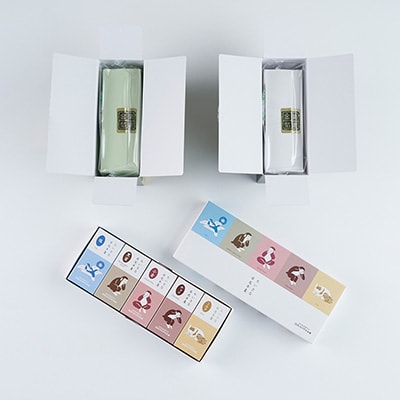 金箔入り特撰日光カステラ(ハニー・抹茶)・ちいさな羊羹(塩、黒蜜、小倉、チョコ、ミルク)
