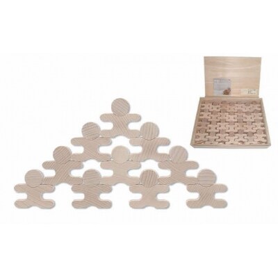 遊び方いろいろ! 人型木製積み木! 「忍者112ピース(木製BOX箱入り)」