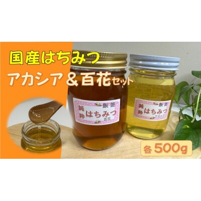 国産はちみつ食べ比べセット(百花とアカシア)各500g