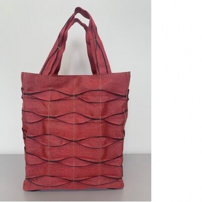 畳屋さんのヘリバッグ【手さげ(横はぎ)】赤