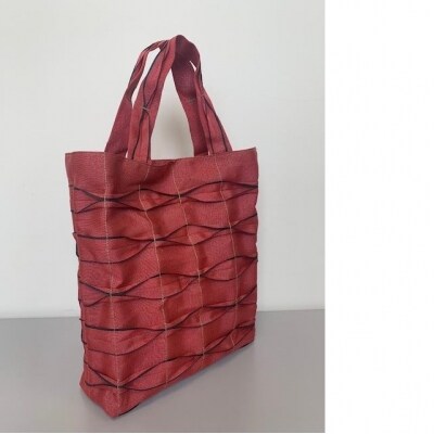 畳屋さんのヘリバッグ【手さげ(横はぎ)】赤