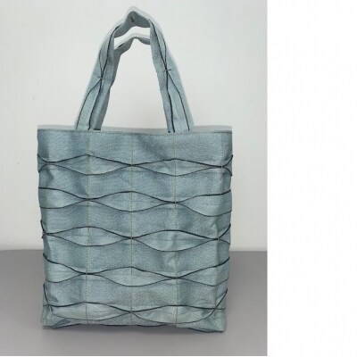 畳屋さんのヘリバッグ【手さげ(横はぎ)】水色