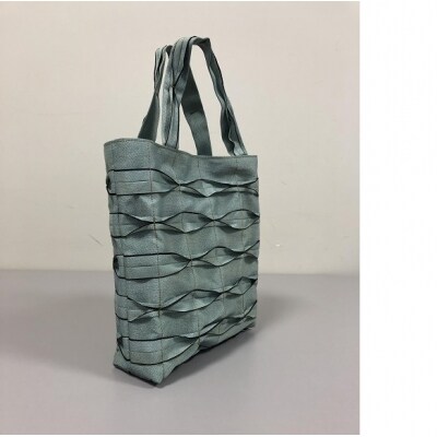 畳屋さんのヘリバッグ【手さげ(横はぎ)】水色