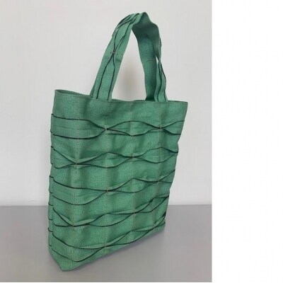 畳屋さんのヘリバッグ【手さげ(横はぎ)】緑