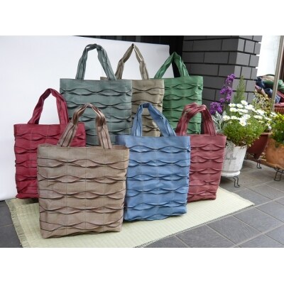 畳屋さんのヘリバッグ【手さげ(横はぎ)】緑