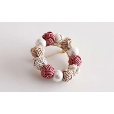 水引ブローチ【千日紅(ピンク)】