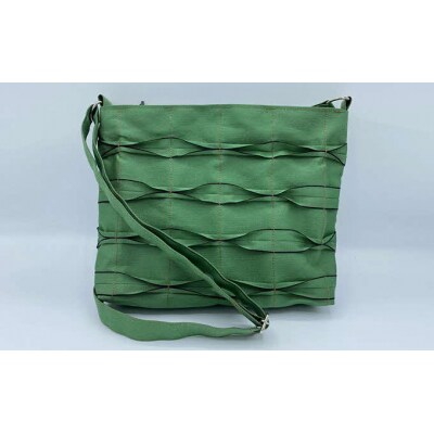 畳屋さんのヘリバッグ【ショルダーバッグ(横はぎ)】緑色