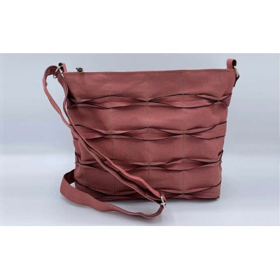 畳屋さんのヘリバッグ【ショルダーバッグ(横はぎ)】ピンク色