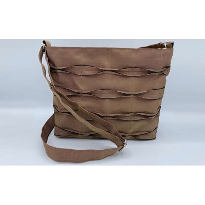 畳屋さんのヘリバッグ【ショルダーバッグ(横はぎ)】茶色