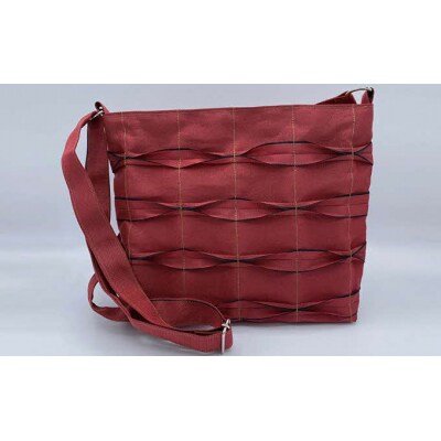 畳屋さんのヘリバッグ【ショルダーバッグ(横はぎ)】赤色