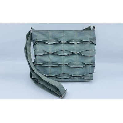 畳屋さんのヘリバッグ【ショルダーバッグ(横はぎ)】水色
