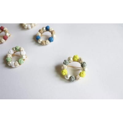 水引ブローチ【ミモザ】