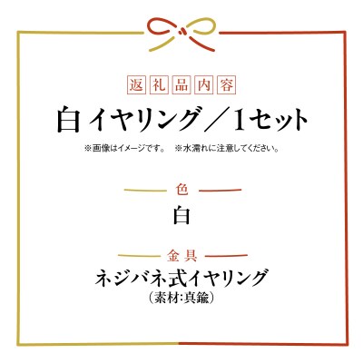 水引musubi耳飾り 白 イヤリング 