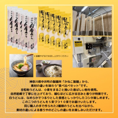 神奈川県中井町　老舗かねこ製麺　全粒粉うどんと白うどん食べ比べセット　計10束