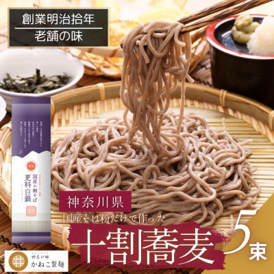 神奈川県中井町　老舗かねこ製麺　十割蕎麦5束セット