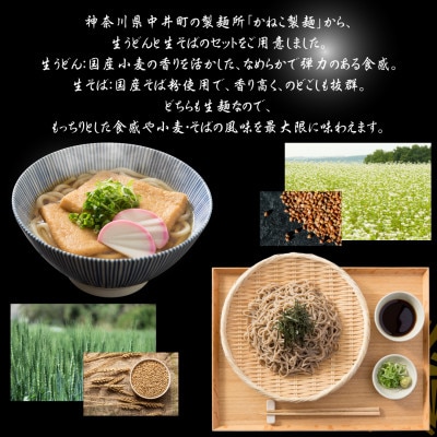 神奈川県中井町　老舗かねこ製麺　国産原料をつかったそば・うどんセット　各6食