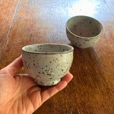 【粉引き湯呑み】使い込むほど味が出る素朴さが魅力の陶器のうつわ シンプルで使い勝手の良い 2個セット