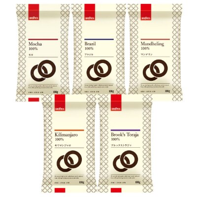 のし付き【ブルックス】おすすめレギュラーコーヒー5種セット<粉タイプ>合計12袋