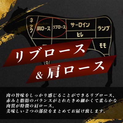 佐賀牛 リブロース スライス & 佐賀牛 肩ロース スライス (合計650g)【黒毛和牛】