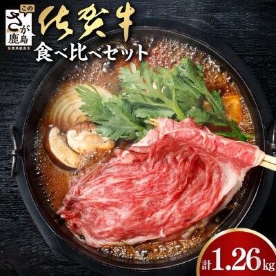 佐賀牛食べ比べセット すき焼き・しゃぶしゃぶ用(肩ロース630g・牛もも630g)1.26kg