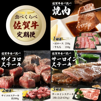 【毎月定期便】佐賀牛 食べ比べ 定期便(L-39)全6回
