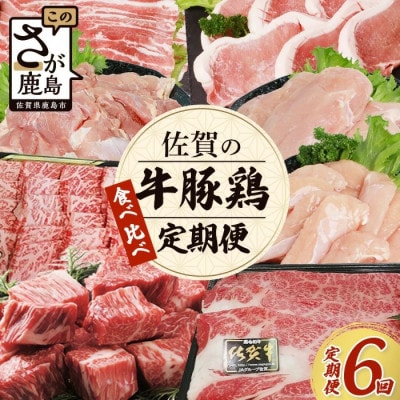 【毎月定期便】佐賀の「牛・豚・鶏」食べ比べ 定期便全6回