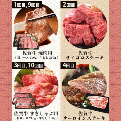 【毎月定期便】佐賀の「牛・豚・鶏」食べ比べ 定期便(V-44)全12回