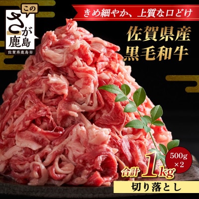佐賀県産 黒毛和牛 切り落とし 500g×2 合計1kg C-161