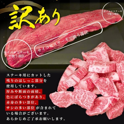 【訳あり】贅沢&柔らか食感 佐賀牛ヒレ不揃いサイコロステーキ 600g(鹿島市)
