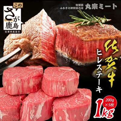 【3ヵ月毎定期便】佐賀牛ヒレステーキ200g×5 & シャトーブリアン200g×5 (鹿島市)全4回
