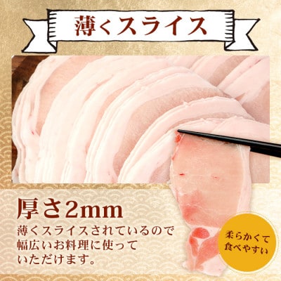 訳あり SPF 芳寿豚 薄切りロース 2mm しゃぶしゃぶ用(生姜焼き)1kg×3P 合計3kg