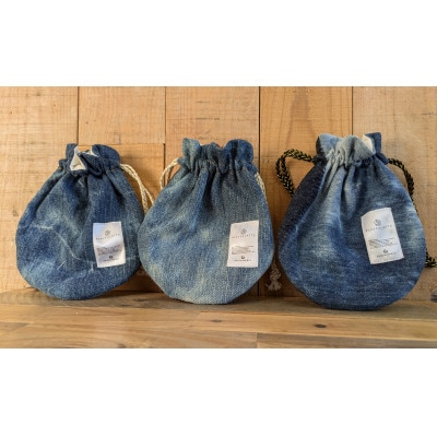 upcycle　デニム 巾着 小物入れ(3個組)
