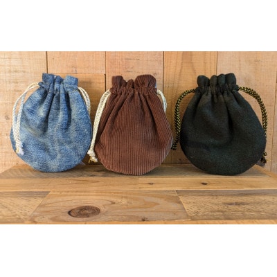 upcycle　デニム 巾着 小物入れ(3個組)