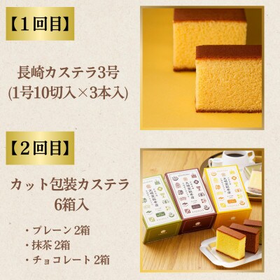 【毎月定期便】文明堂 人気カステラ定期便プレミアム(川棚町)全4回