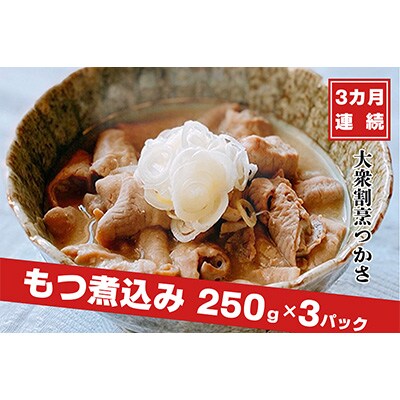 2022年12月発送開始『定期便』【定期便3ヶ月連続】大衆割烹つかさもつ煮込み250g×3P全3回