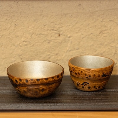 京都長岡京産 根竹の盃 2個セット