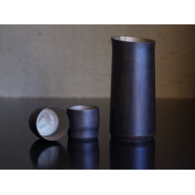 竹酒器セット(松煙摺り漆)