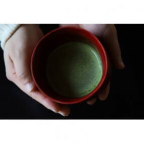 竹茶碗(朱)