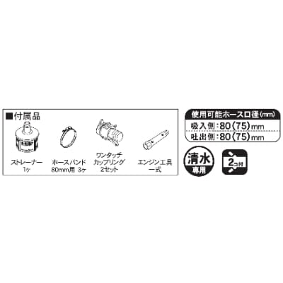 エンジンポンプ　SEV-80X　ハイデルスポンプ　4サイクル　80mm　