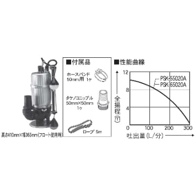汚物用水中ポンプ　PSK-65020A　口径50ミリ　60HZ　三相200V　自動停止型