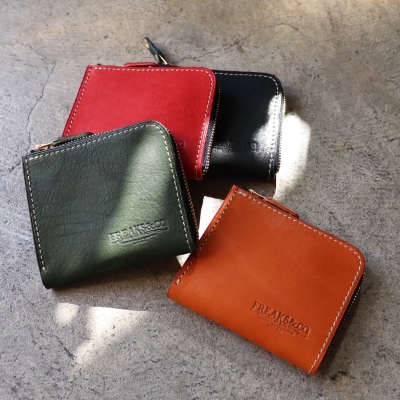 栃木レザー L字ファスナー財布 コンパクト【グリーン】 ミニ財布 小さい財布 ミニマリスト 本革 革