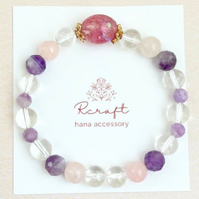 桜のモチーフ×天然石ブレスレット